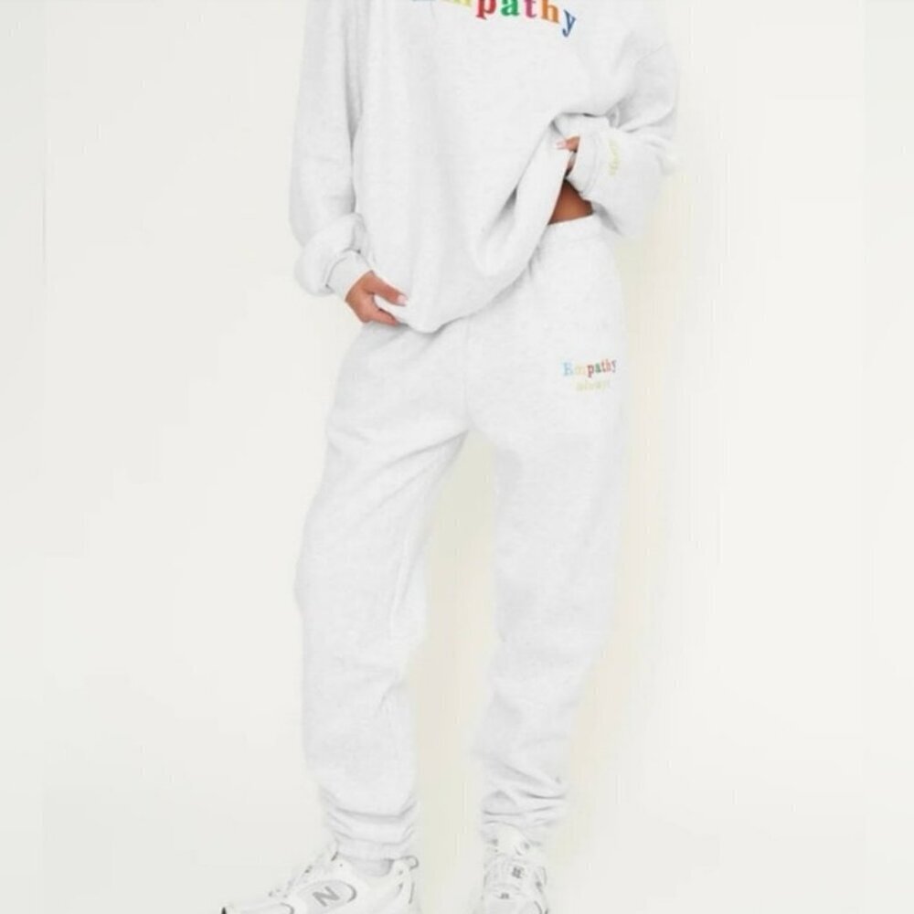 The Mayfair Group Empathy Always Light Gray Sweatpants Size S/M Cotton Blend